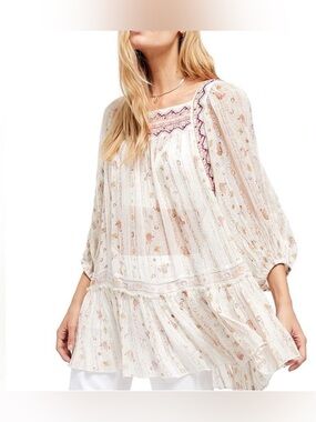 Free People Ivory Dance Magic Tunic Size Large